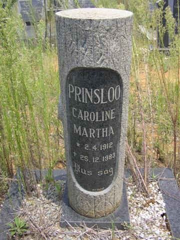 PRINSLOO Caroline Martha 1912-1983