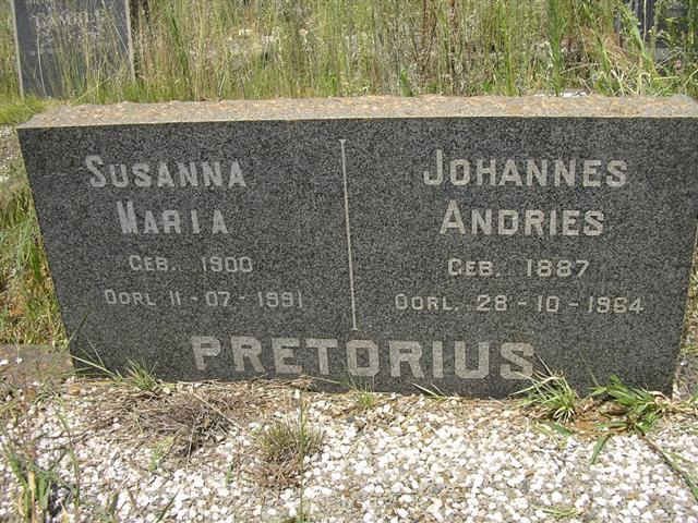 PRETORIUS Johannes Andries 1887-1964 &amp; Susanna Maria 1900-1991