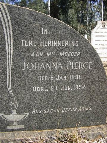 PIERCE Johanna 1898-1952