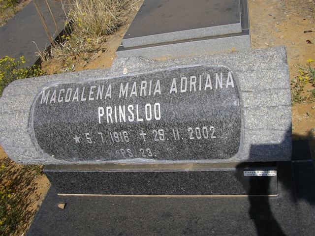 PRINSLOO Magdalena Maria Adriana 1918-2002