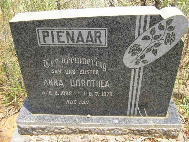 PIENAAR Anna Dorothea 1892-1970