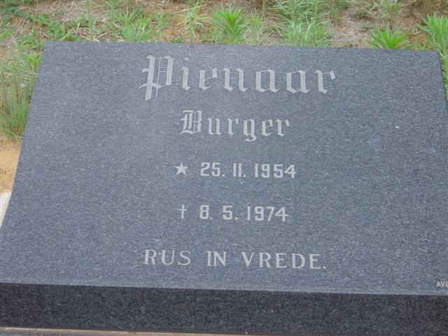 PIENAAR Burger 1954-1974