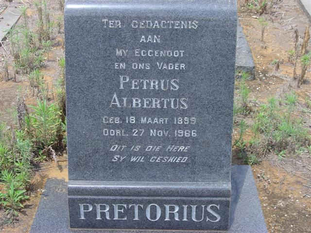 PRETORIUS Petrus Albertus 1899-1966