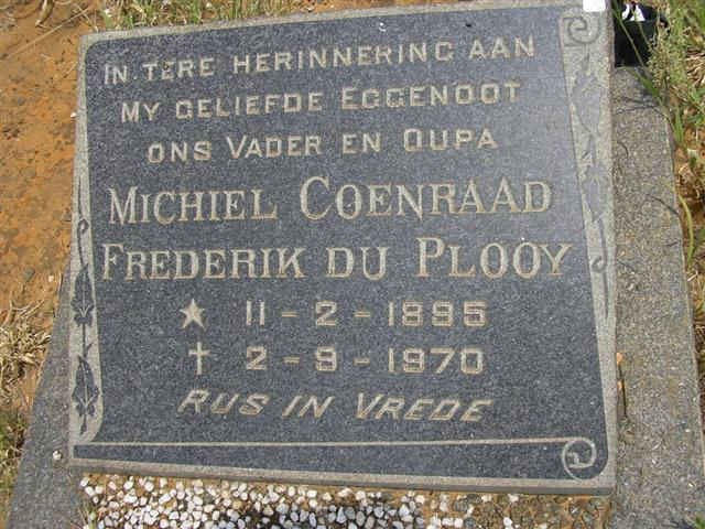 PLOOY Michiel Coenraad Frederik, du 1895-1970