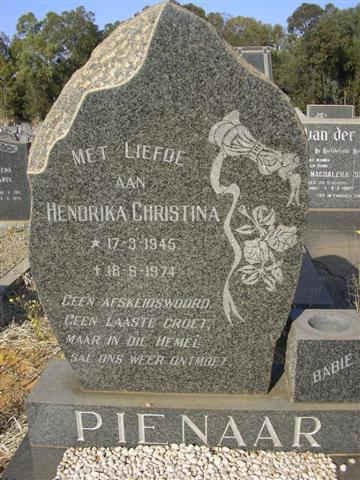 PIENAAR Hendrika Christina 1945-1974