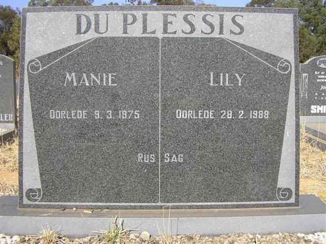 PLESSIS Manie, du -1975 &amp; Lily -1988