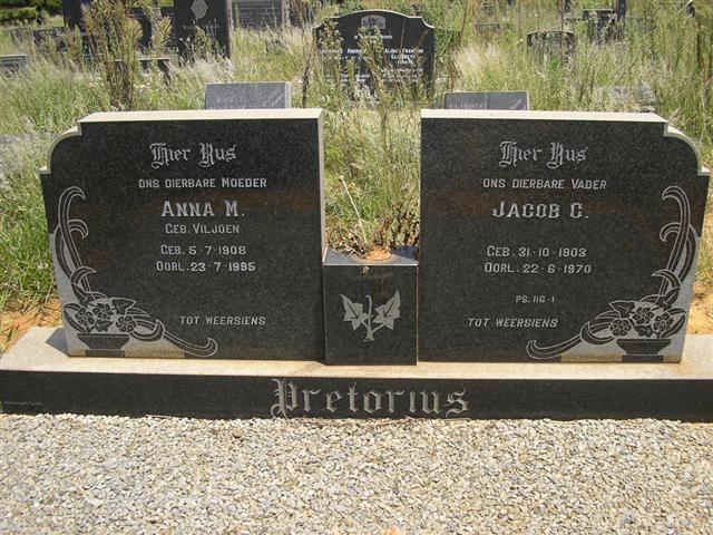 PRETORIUS Jacob G. 1903-1970 &amp; Anna M. VILJOEN 1908-1995