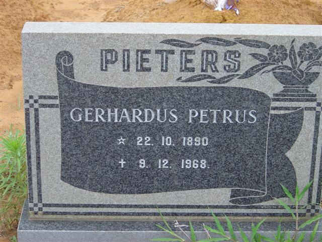 PIETERS Gerhardus Petrus 1890-1968