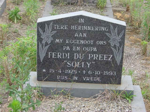 PREEZ Ferdie, du 1925-1993