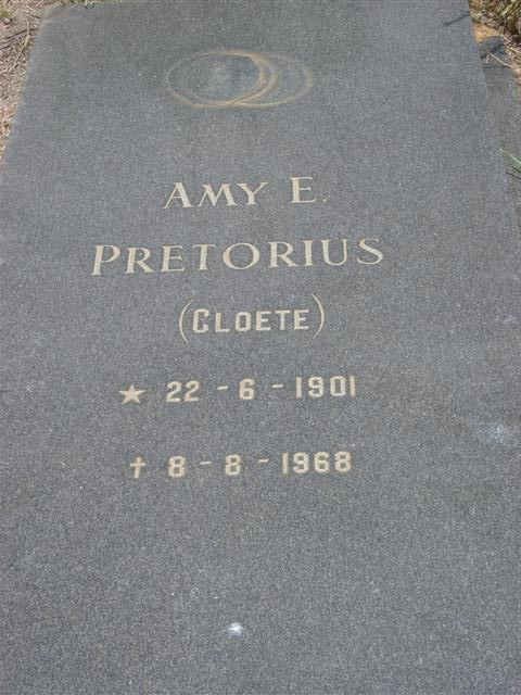 PRETORIUS Amy E. nee CLOETE 1901-1968
