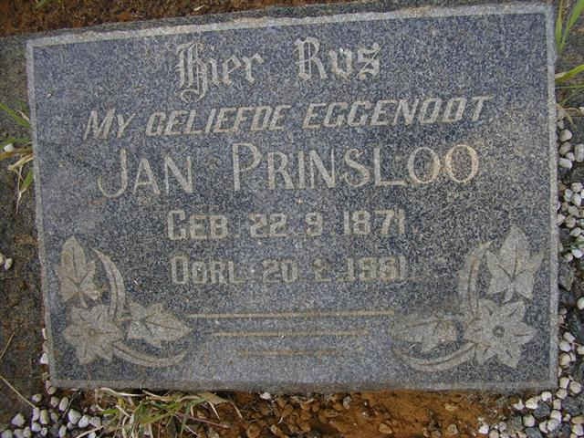 PRINSLOO Jan 1871-1961