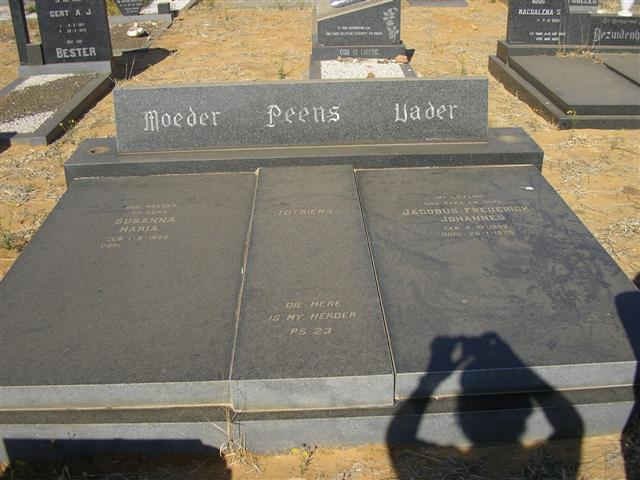 PEENS Jacobus Frederick Johannes 1922-1975 &amp; Susanna Maria  1920-