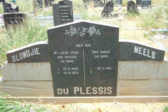 PLESSIS Neels, du 1912- &amp; Blondjie 1926-1976 