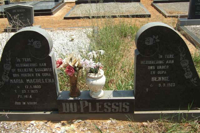 PLESSIS Bennie, du 1923- &amp; Maria Magdelena 1933-1977