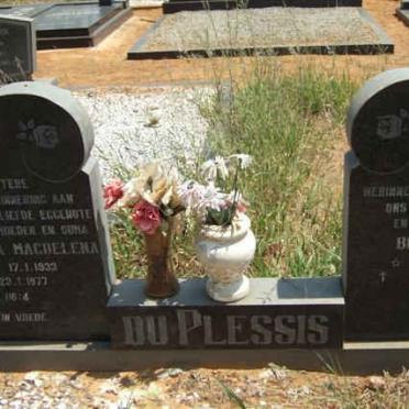 PLESSIS Bennie, du 1923- &amp; Maria Magdelena 1933-1977