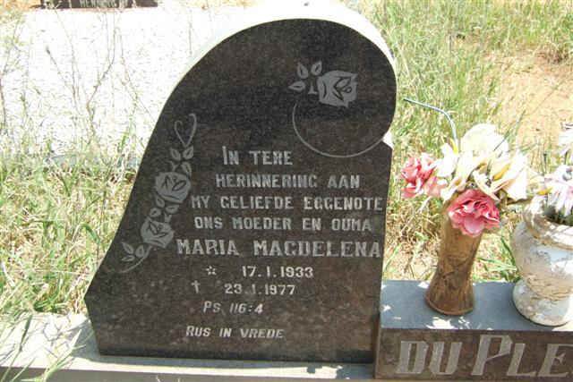 PLESSIS Maria Magdalena, du 1933-1977