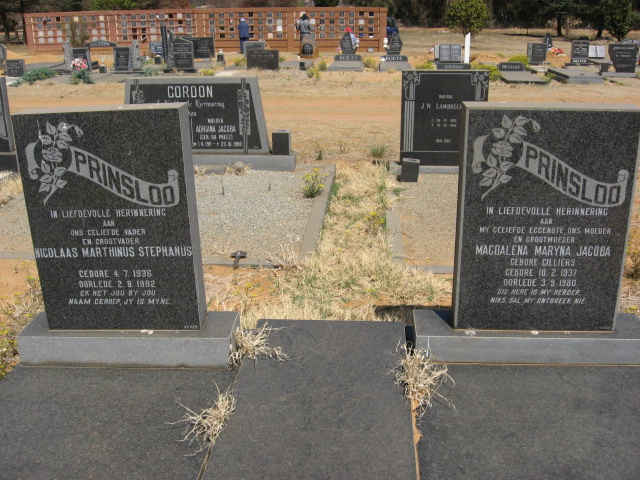 PRINSLOO Nicolaas Marthinus Stephanus 1936-1982 &amp; Magdalena Maryna Jacoba CILLIERS 1937-1980