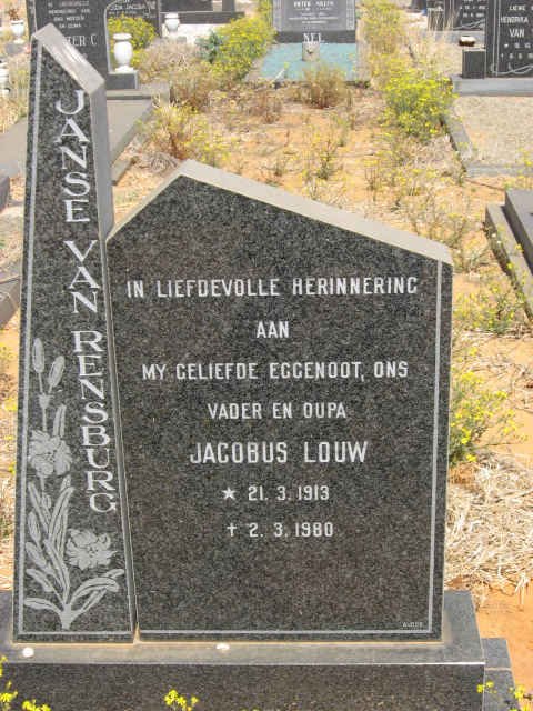 RENSBURG Jacobus Louw, Janse van 1913-1980