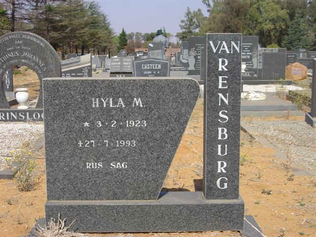 RENSBURG Hyla M., van 1923-1993