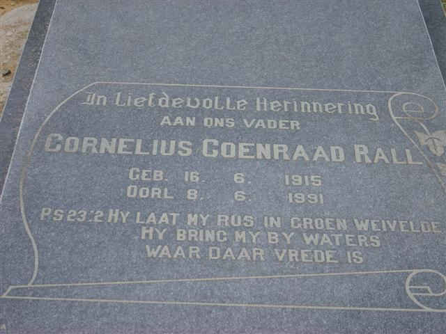 RALL Cornelius Coenraad 1915-1991