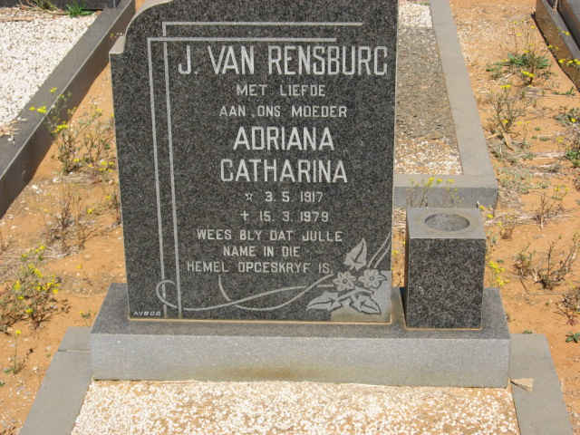 RENSBURG Adriana Catharina, J.van 1917-1979