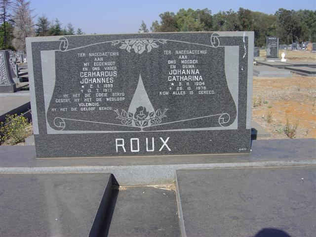 ROUX Gerhardus Johannes 189?-1977 &amp; Johanna Catharina 1904-197?