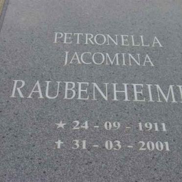 RAUBENHEIMER Petronella Jacomina 1911-2001