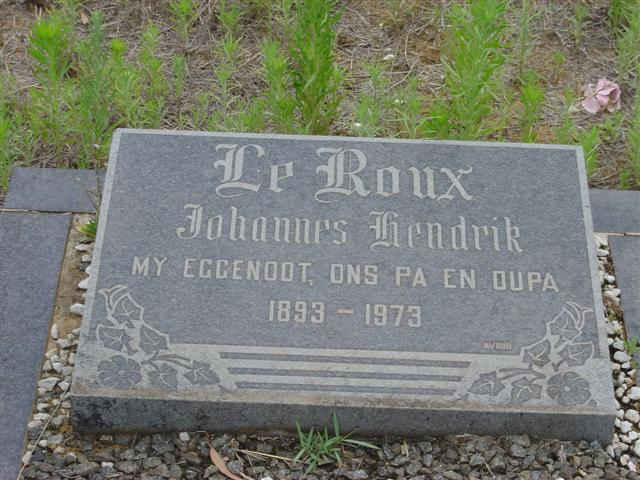 ROUX Johannes Hendrik, le 1893-1973