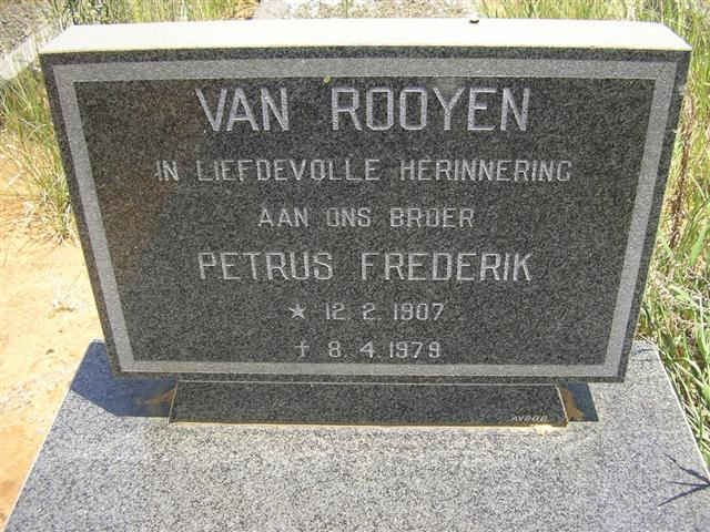 ROOYEN Petrus Frederik, van 1907-1979