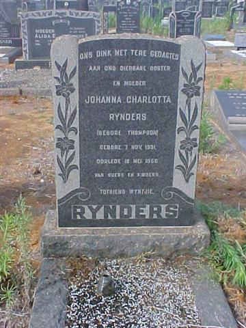 REYNDERS Johanna Charlotta nee LE ROUX 1931-1956