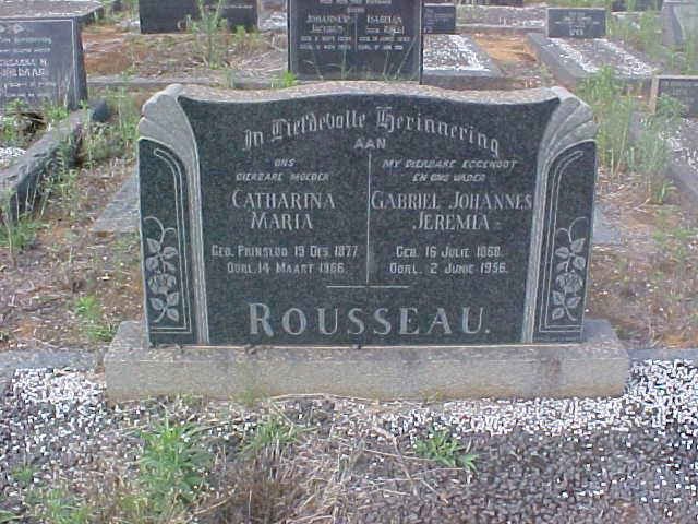 ROUSSEAU Gabriel Johannes Jeremia 1868-1956 &amp; Catharina Maria 1877-1966