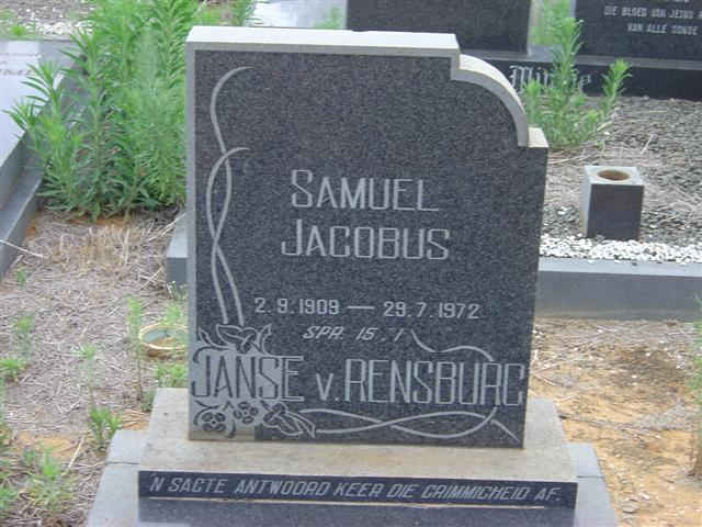 RENSBURG Samuel Jacobus, Janse van 1909-1972