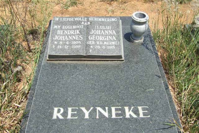 REYNEKE Hendrik Johannes 1908-1988 &amp; Johanna Georgina VAN DER MERWE 1915-