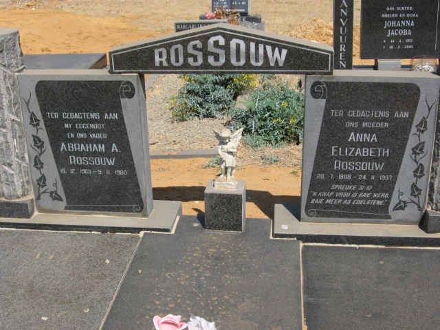ROSSOUW Abraham A. 1903-1980 &amp; Anna Elizabeth 1908-1997