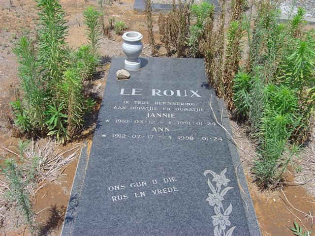 ROUX Jannie, le 1910-1991 &amp; Ann 1912-1998