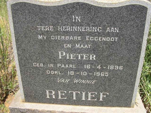 RETIEF Pieter 1896-1965