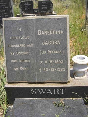 SWART Barendina Jacoba nee DU PLESSIS 1903-1969