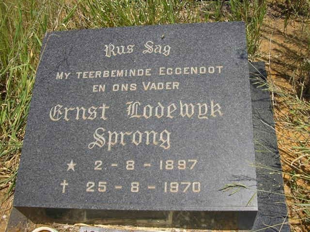 SPRONG Ernst Lodewyk 1897-1970