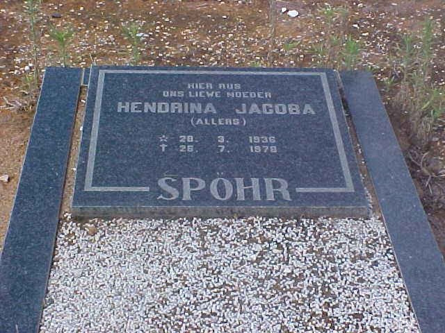 SPÕHR Hendrina Jacoba nee ALLERS 1936-1978