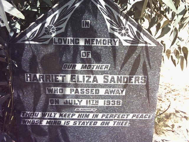 SANDERS Harriet Eliza -1938