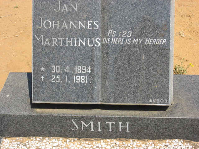 SMITH Jan Johannes Marthinus 1894-1981