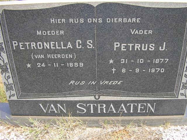 STRAATEN Petrus J., van 1877-1970 &amp; Petronella C.S. VAN HEERDEN 1889-