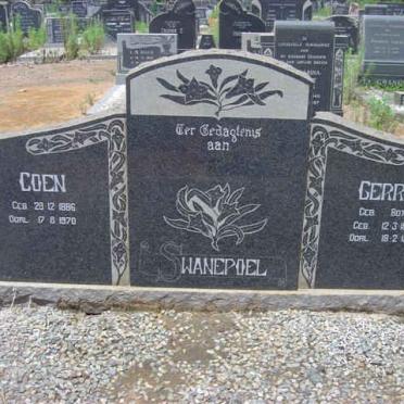SWANEPOEL Coen 1886-1970 &amp; Gerrie BOTHA 1894-1967