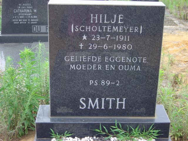 SMITH Hilje nee SCHOLTEMEYER 1911-1980