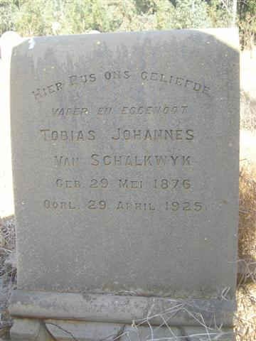 SCHALKWYK Tobies Johannes, van 1876-1925
