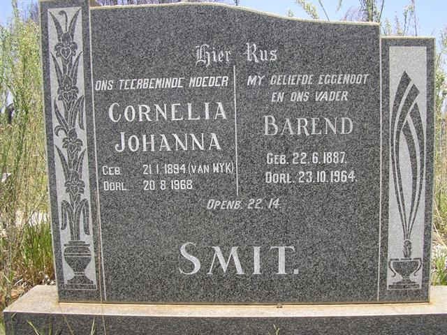 SMIT Barend 1887-1964 &amp; Cornelia Johanna VAN WYK 1894-1968