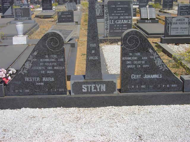 STEYN Gert Johannes 1910-1993 &amp; Hester Maria ?? 19??-197?