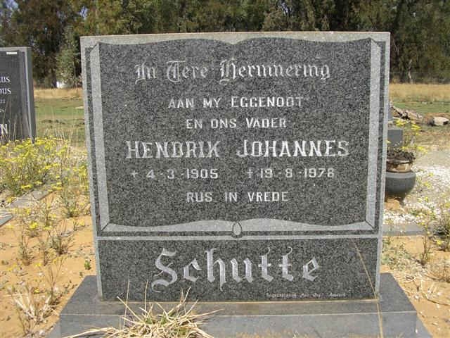 SCHUTTE Hendrik Johannes 1905-1978