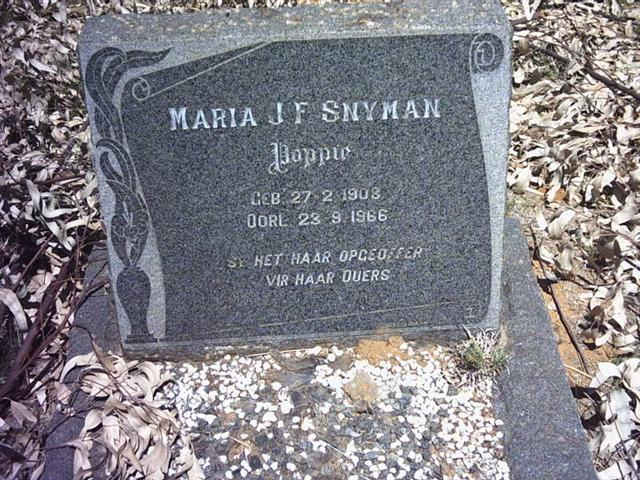 SNYMAN Maria J.F. 1908-1966
