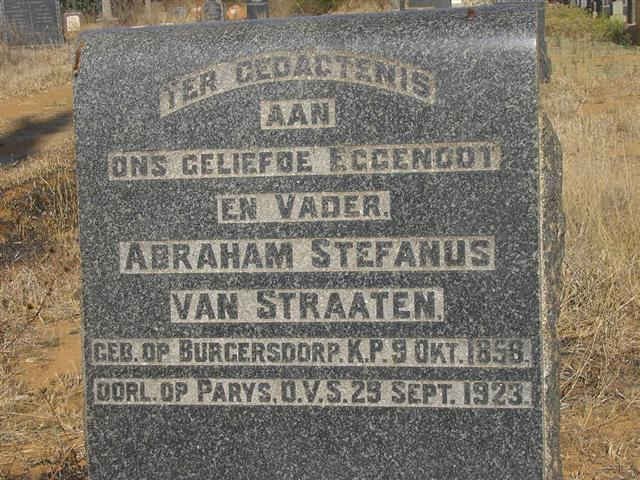 STRAATEN Abraham Stefanus, van 1858-1923
